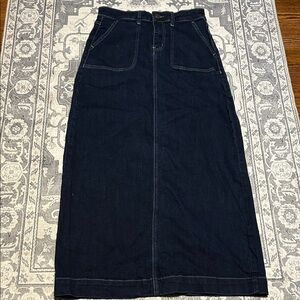 Inherit Dark Blue Denim Maxi Skirt